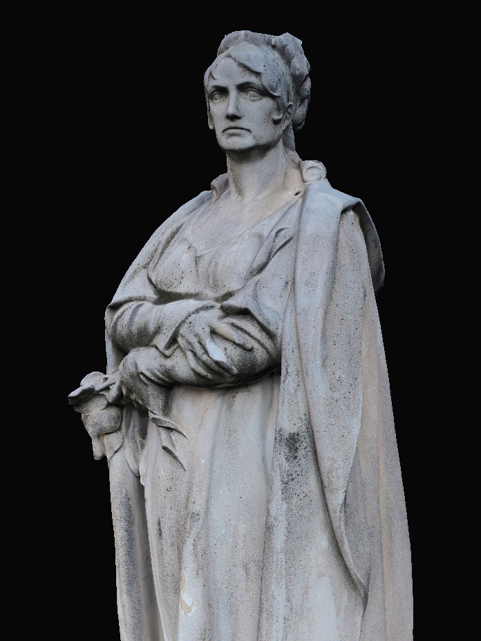 A scanned stone statue rendered with its original texture
